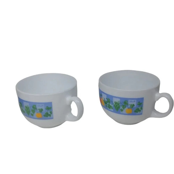 Vintage Arcopal Milk Glass Coffee/Tea Cups designed Marc Palluy Primeur Set of 4 - Picture 7 of 12